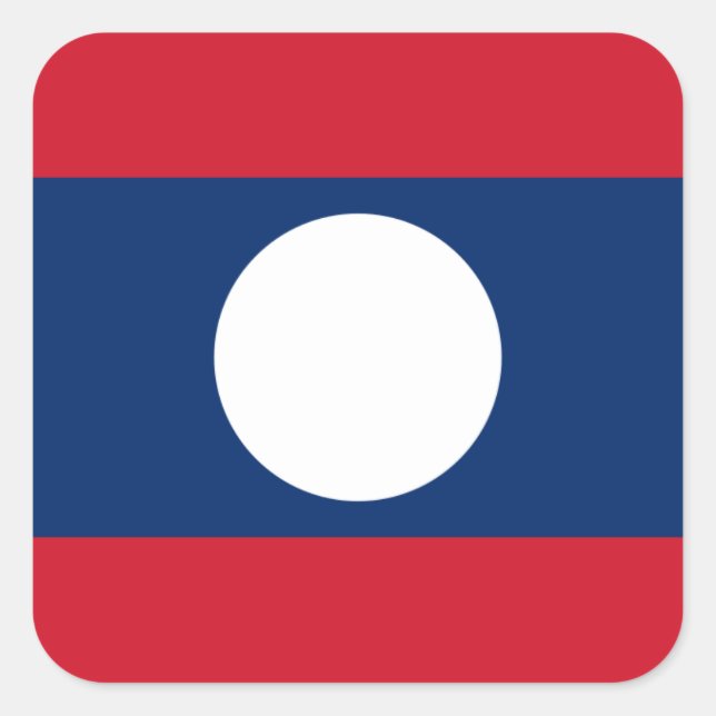 Adesivo Quadrado Bandeira do Laos, Bandeira do Laos (Frente)