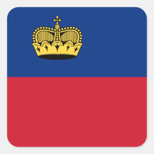 Adesivo Quadrado Bandeira do Liechtenstein