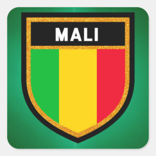 Adesivo Quadrado Bandeira do Mali