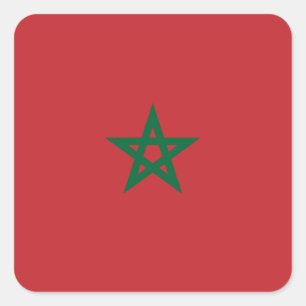 Adesivo Quadrado Bandeira do Marrocos