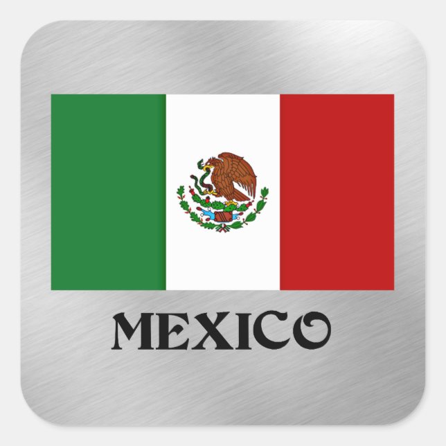 Adesivo Quadrado Bandeira do México (Frente)
