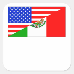 Adesivo Quadrado Bandeira do méxico-americano