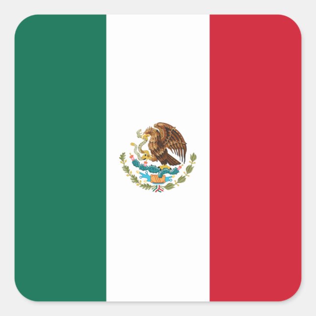 Adesivo Quadrado Bandeira do México (México) (Frente)