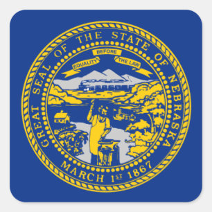 Adesivo Quadrado Bandeira do Nebraska
