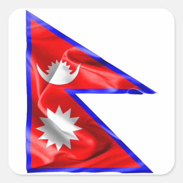 Adesivo Quadrado Bandeira do Nepal (Frente)