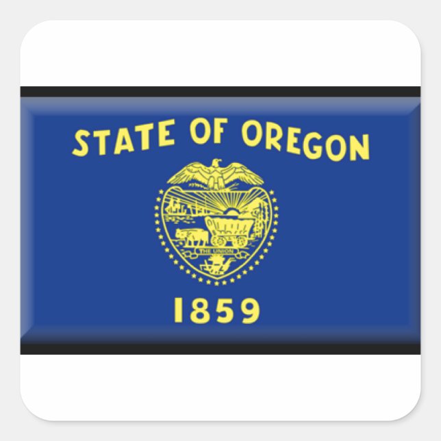 Adesivo Quadrado bandeira do Oregon (Frente)