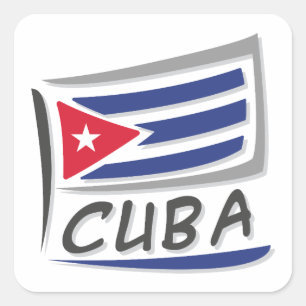 Adesivo Quadrado Bandeira do Orgulho X em Cuba