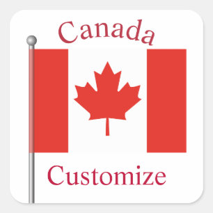 Adesivo Quadrado Bandeira do País Canadá Thunder_Cove