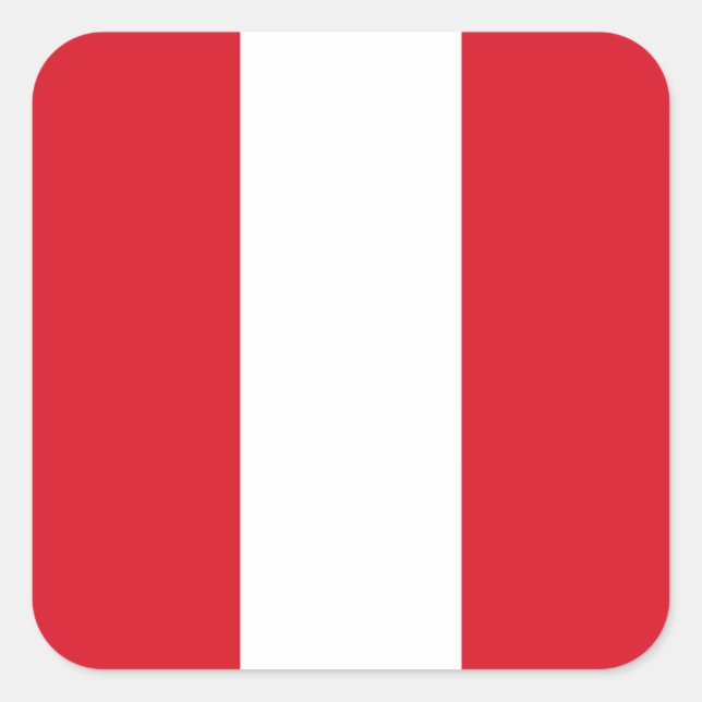 Adesivo Quadrado Bandeira do Peru (Frente)