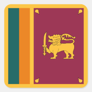 Adesivo Quadrado Bandeira do Sri Lanka