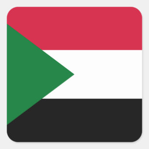 Adesivo Quadrado Bandeira do Sudão