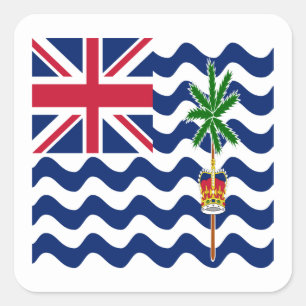 Adesivo Quadrado Bandeira do Território Britânico do Oceano Índico