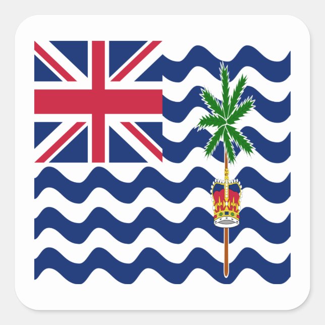 Adesivo Quadrado Bandeira do Território Britânico do Oceano Índico (Frente)