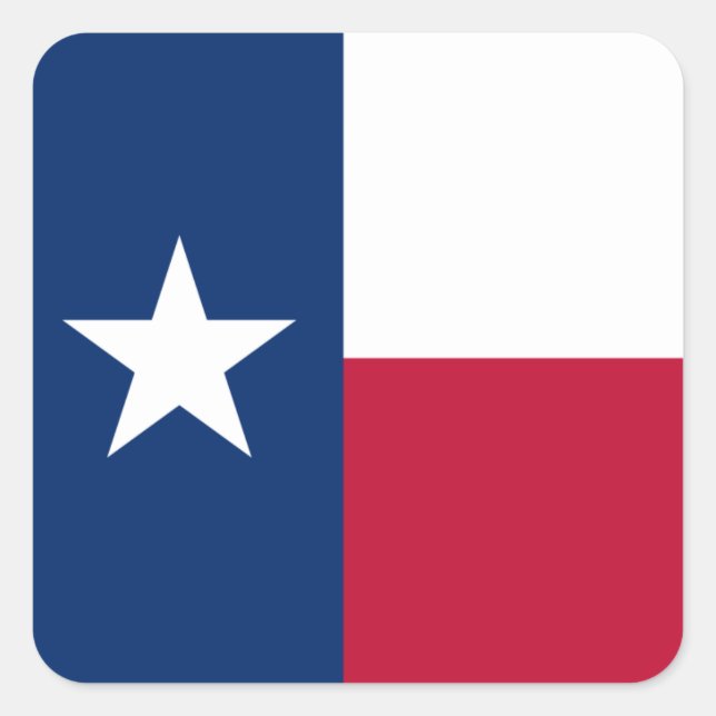 Adesivo Quadrado Bandeira do Texas (Frente)
