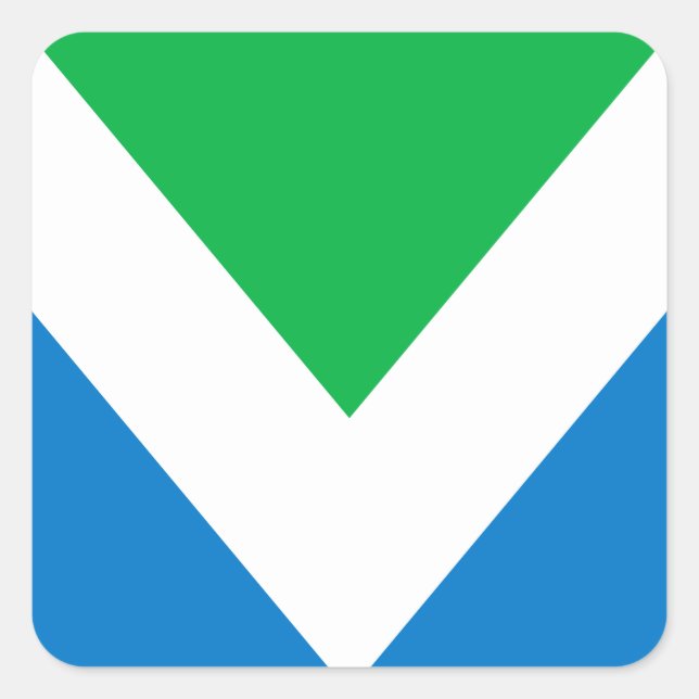 Adesivo Quadrado Bandeira do Vegan Internacional (Frente)