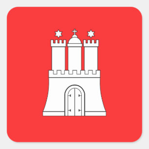 Adesivo Quadrado Bandeira do Vinheta Quadrado de Hamburgo