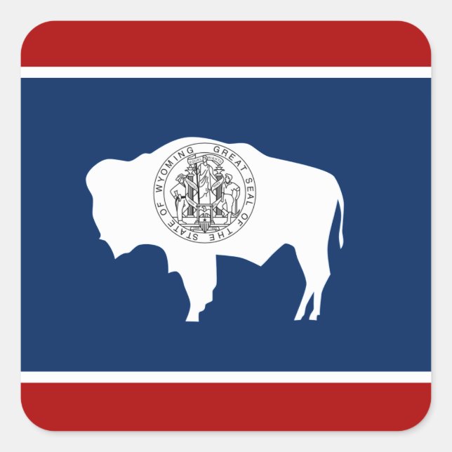 Adesivo Quadrado Bandeira do Wyoming (Frente)