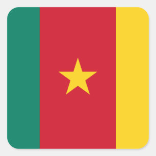 Adesivo Quadrado Bandeira dos Camarões