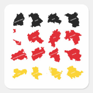 Adesivo Quadrado Bandeira dos Estados Alemães