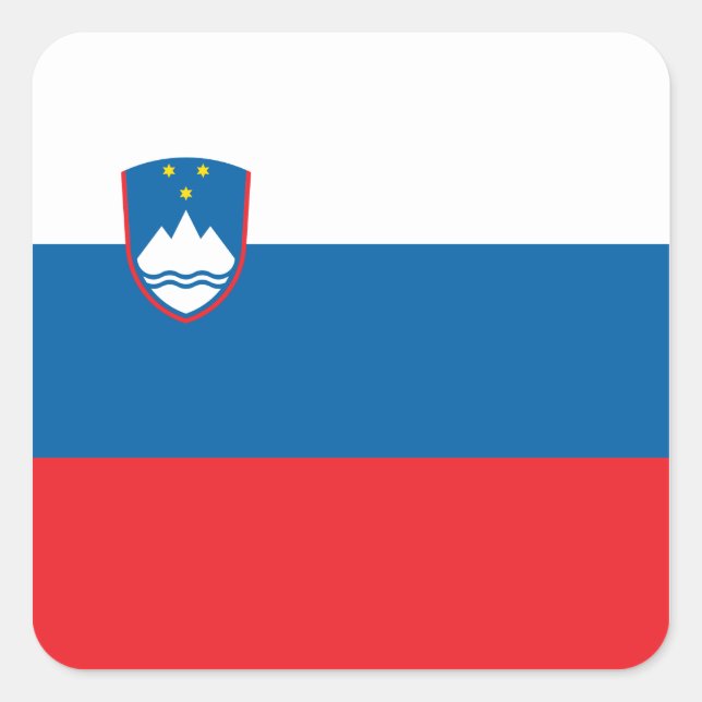 Adesivo Quadrado Bandeira eslovena (Frente)