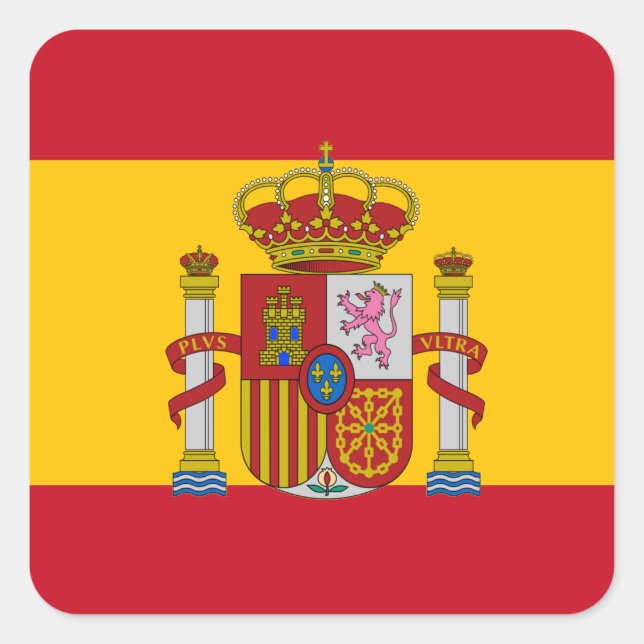 Adesivo Quadrado Bandeira espanhola (Frente)