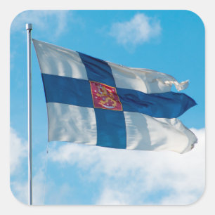 Adesivo Quadrado Bandeira finlandesa