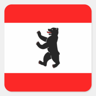 Adesivo Quadrado Bandeira Flagge Fahne Berlim Alemanha