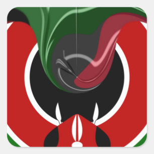 Adesivo Quadrado Bandeira Fluid Kenyan
