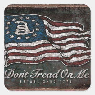 Adesivo Quadrado Bandeira Gadsden - Liberdade Ou Morte