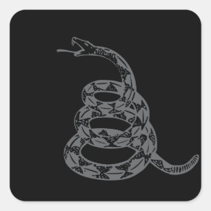 Adesivo Quadrado Bandeira Gadsden Não Pise em Mim Cinza