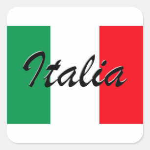 Adesivo Quadrado Bandeira Italia - Alta Qualidade