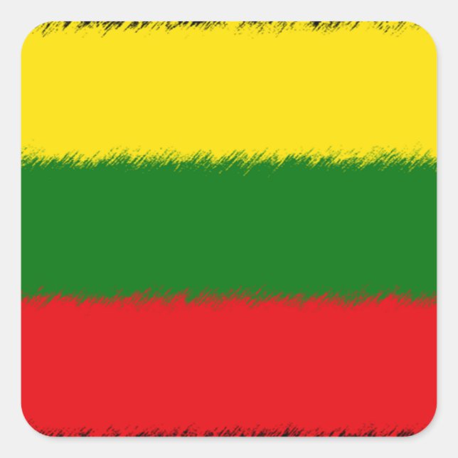 Adesivo Quadrado Bandeira lituana (Frente)