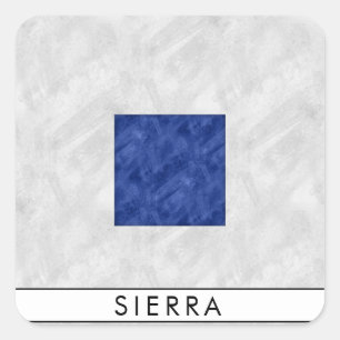 Adesivo Quadrado Bandeira marítima do sinal náutico da aguarela