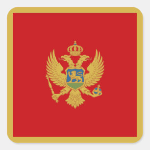 Adesivo Quadrado Bandeira montenegrina