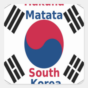 Adesivo Quadrado Bandeira Nacional da Coreia do Sul: Orgulho do Tae