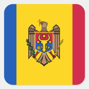 Adesivo Quadrado Bandeira nacional do mundo de Moldova