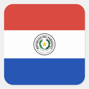 Adesivo Quadrado Bandeira nacional do mundo de Paraguai