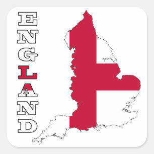 Adesivo Quadrado Bandeira no mapa de Inglaterra