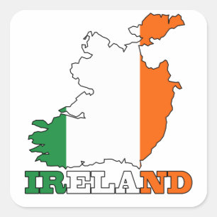 Adesivo Quadrado Bandeira no mapa de Ireland