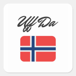 Adesivo Quadrado Bandeira Norueguesa Uff Da