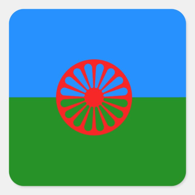 Adesivo Quadrado Bandeira oficial romanichel (Frente)