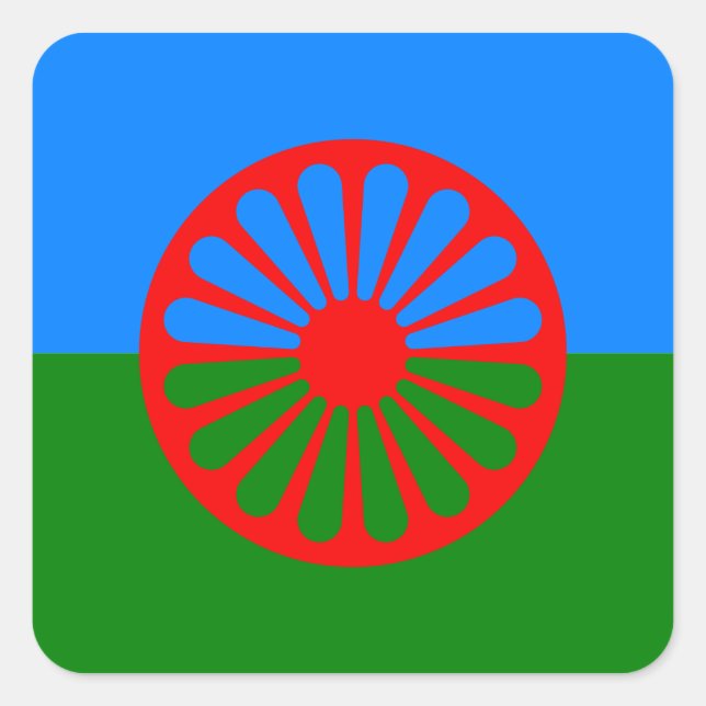 Adesivo Quadrado Bandeira oficial romanichel (Frente)