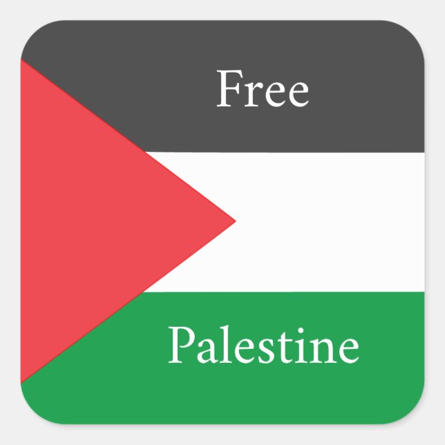 Adesivo Quadrado Bandeira Palestina Livre sob medida (Frente)