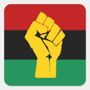 Adesivo Quadrado Bandeira Pan-Africana de Energia Preta