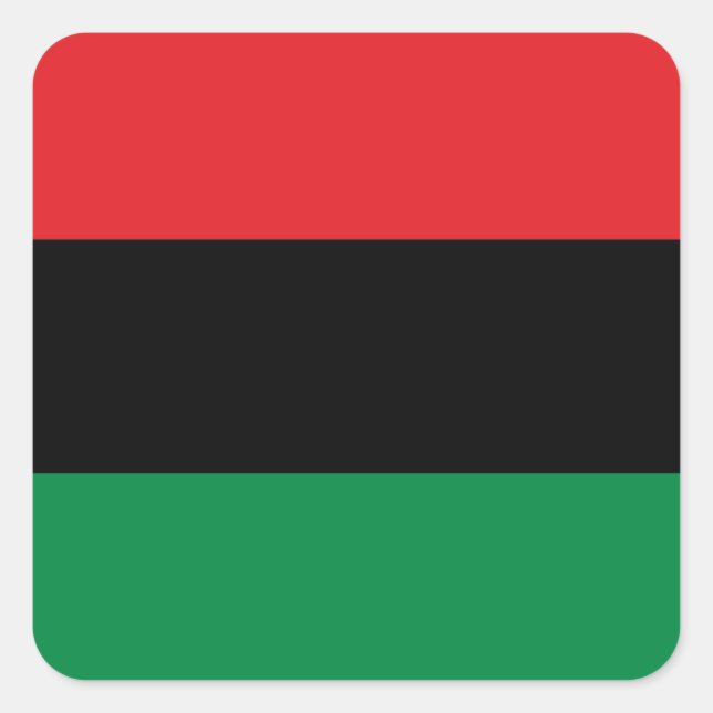 Adesivo Quadrado Bandeira Pan-Africana, Happy Kwanzaa (Frente)