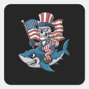 Adesivo Quadrado Bandeira patriótica americana retroinspirada