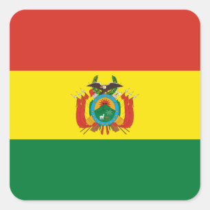 Adesivo Quadrado Bandeira Patriótica da Bolívia