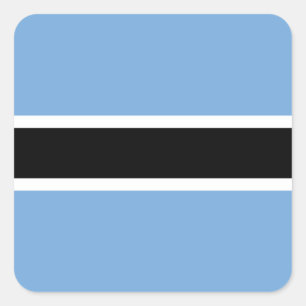 Adesivo Quadrado Bandeira Patriótica do Botsuana