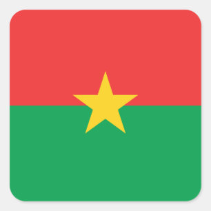 Adesivo Quadrado Bandeira Patriótica do Burquina Fasso