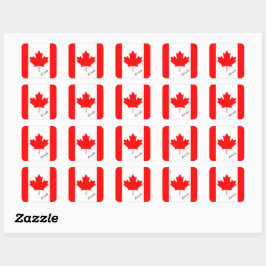Adesivo Quadrado Bandeira Patriótica do Canadá e do Canadá, feriado
